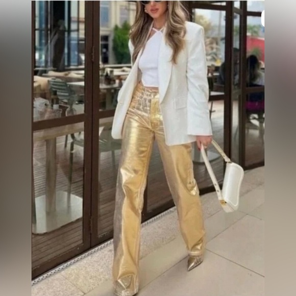 NWT Zara Gold Boyfriend Blogger Favourite The Boy Boy Fit Denim Jeans Sold Out - Picture 16 of 16